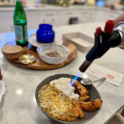 Ezell's Famous Chicken - Melted cheese on curry over chicken tenders = delicious!