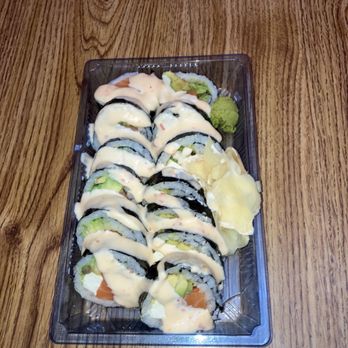 Sushi Boss - Create Your 1/ Create Your Own Roll - SEAWEED Wrap : salmon (raw), avocado, cream cheese topped with Yum Yum sauce - Sushi Bars Near Me - Indianapolis, Indiana Sushi Boss - Create Your 1/ Create Your Own Roll - SEAWEED Wrap : salmon (raw), avocado, cream cheese topped with Yum Yum sauce - Sushi Bars Near Me - Indianapolis, Indiana