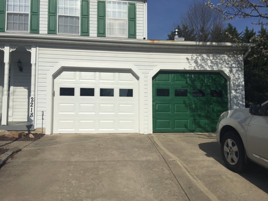 Photo of Eastern Overhead Door - Bel Air, MD, US. Charles' guys installed the new door on the left.
