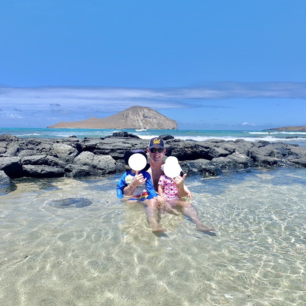 Clear waters, perfect tide pools - no waves for the babies!