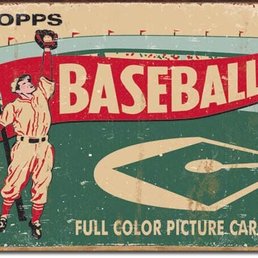 Unique Find of Topps Baseball Vintage Style Tin-Metal style sign