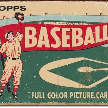 Strange Cargo - Unique Find of Topps Baseball Vintage Style Tin-Metal style sign - Souvenir Shops Near Me - Memphis, Tennessee