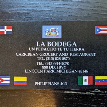 La Bodega - Business Card - Dominican Near Me - Lincoln Park, Michigan