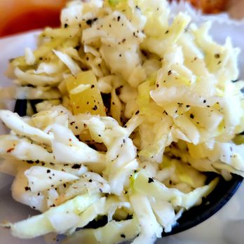 Big Ray's Fish Camp - Aug 2021: Side of Coleslaw $2-- cones sprinkled w/ pepper. Rather hot. I taste no mayo. - Seafood Near Me - Tampa, Florida