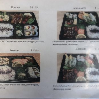 Bento-ya Goemon - Menu as of 10/2018 - Sushi Bars Near Me - Issaquah, Washington Bento-ya Goemon - Menu as of 10/2018 - Sushi Bars Near Me - Issaquah, Washington