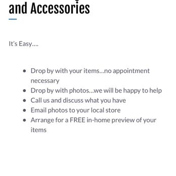 Home Consignment Center - Photos of ways they advertise they will Consign pieces . - Jewelry Near Me - Yorba Linda, California