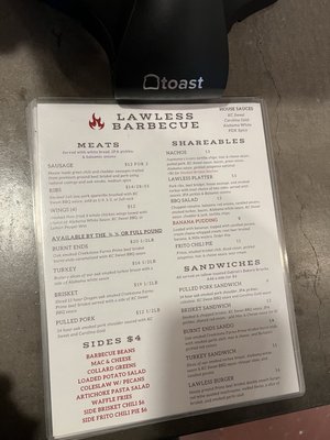 Menu photo 3 Lawless Barbecue Portland, OR
