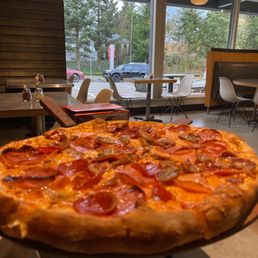 a large pepperoni pizza