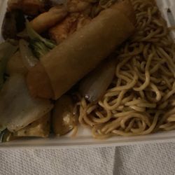 Southern Hibachi Express - Steak, Shrimp, and noodles + a egg roll