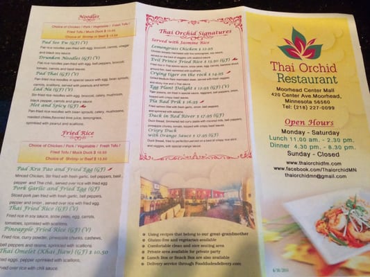 Menu photo 5 Thai Orchid Restaurant West Fargo, ND