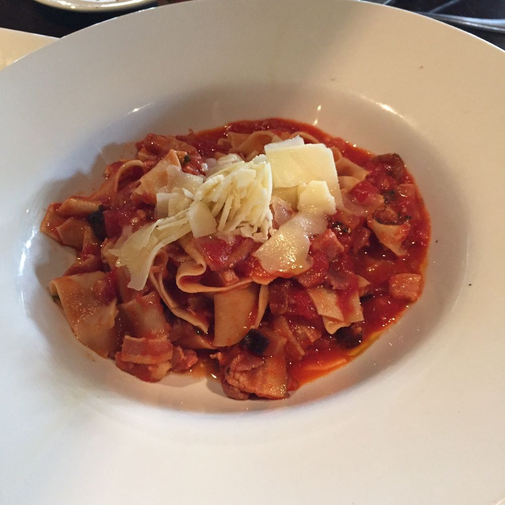 Crossroads Restaurant - Pappardelle pasta with smoked bacon - Desserts Near Me - Rosseau, Ontario