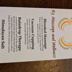 R3 Massage and Wellness - Menu of services. So much la!
