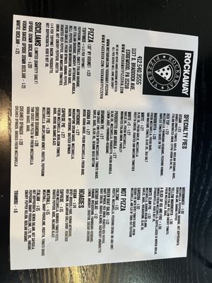 Menu photo 6 Rockaway Pizzeria Pittsburgh, PA