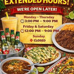 El Pampano Foods - New Extended Hours, to serve you better...