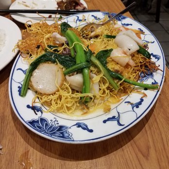 Hong Kong Eatery - Seafood pan fried noodles. Excellently crispy - Seafood Near Me - Boston, Massachusetts
