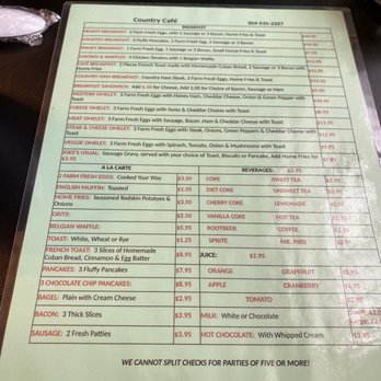Country Cafe & General Store - Menu - Breakfast & Brunch Near Me - Harpers Ferry, West Virginia