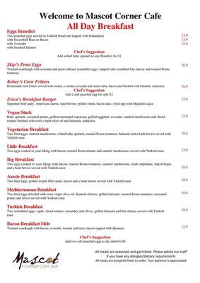 Menu photo 2 Mascot Corner Cafe Bar Mascot, NSW Menu photo 2 Mascot Corner Cafe Bar Mascot, NSW