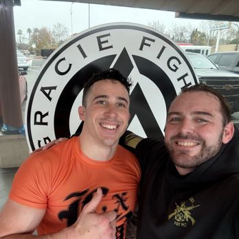 Gracie Fighter Jiu Jitsu - Dossman and Jared after a noon class battle - Brazilian Jiu-jitsu Near Me - Vacaville, California