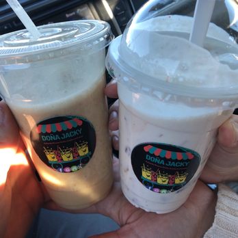 Doña Jacky - Julios shake (left) apples and pineapple in cream(right) - Mexican Near Me - Waxahachie, Texas Doña Jacky - Julios shake (left) apples and pineapple in cream(right) - Mexican Near Me - Waxahachie, Texas