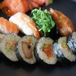 Midori - Closeup of assorted sushi rolls