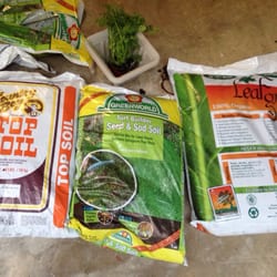 Country Boy Market - Top soil was 3~ turf builder was 7~ and compost was 4~. Trying to save my yard.