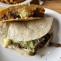 Los Amigos - One steak soft taco, one hard beef taco