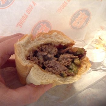 Jersey Mike's Subs - Cheesesteak...looks like ground beef, not steak. - Fast Food Near Me - Selden, New York