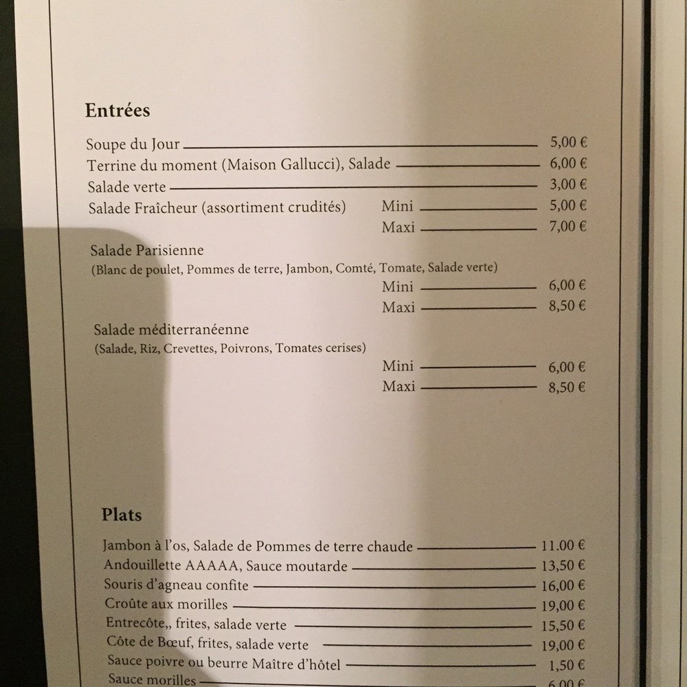 Les Abeilles - Dinner menu - Bistros Near Me - Belfort, 90