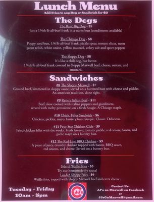 Menu photo 4 JJ's on Maxwell Eugene, OR