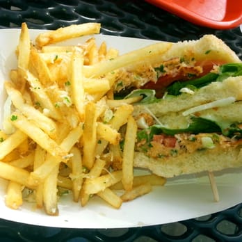 Chowder Hut - Crab melt sandwich with garlic fries! - Seafood Near Me - San Francisco, California