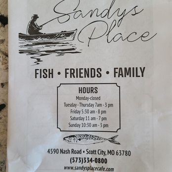 Sandy's Place Restaurant - Menu - American Near Me - Scott City, Missouri