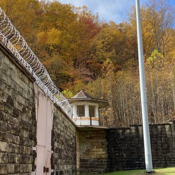 Historic Brushy Mountain State Penitentiary - View from inside toward a guard tower - Historical Tours Near Me - Petros, Tennessee