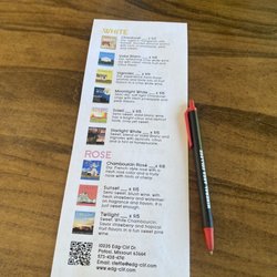 Edg-Clif Vineyard, Winery & Brewery - Wine list
