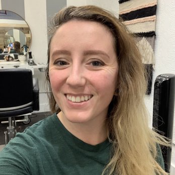 Salon Muse - Before gross dead blonde with lots of brassy tones in the brown section. - Hair Salons Near Me - Medford, Oregon