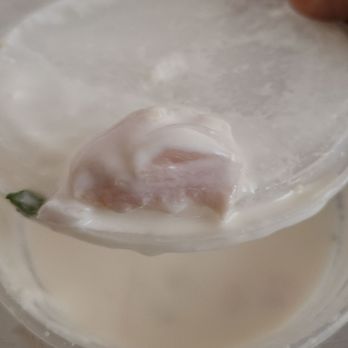 Mr Biryani's Den - Piece of Raw chicken in Raita. - Indian Near Me - Milpitas, California
