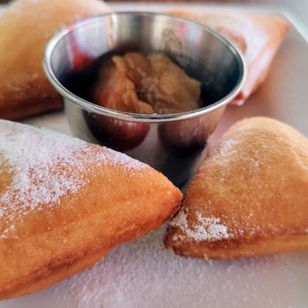 MAKE Cafe - East African Mandazi. Originally from the Swahili coast, they are aka bofrot or puff puff in West Africa. That apple jam was niiice! - Breakfast & Brunch Near Me - San Diego, California