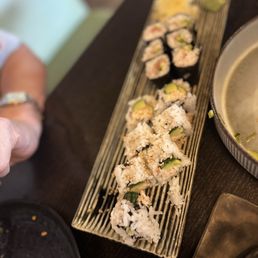 Sushi roll yellow tail, California roll Sushi roll yellow tail, California roll