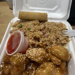 Egg Roll, Ham Fried Rice, sesame chicken all included I. The daily special Egg Roll, Ham Fried Rice, sesame chicken all included I. The daily special
