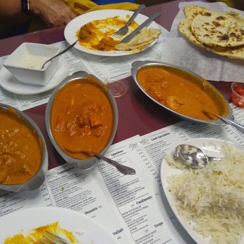 Sitar Indian Cuisine - Left to right. Lamb Korma, Chicken Tikka masala and Shrimp Narghisi. Rice, naan and raita rounded out the meal. - Indian Near Me - Knoxville, Tennessee Sitar Indian Cuisine - Left to right. Lamb Korma, Chicken Tikka masala and Shrimp Narghisi. Rice, naan and raita rounded out the meal. - Indian Near Me - Knoxville, Tennessee