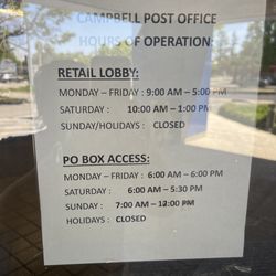 United States Postal Service - Hours of operation