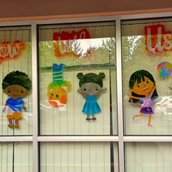 Donya Grace Art - Window painting for Head Start location.