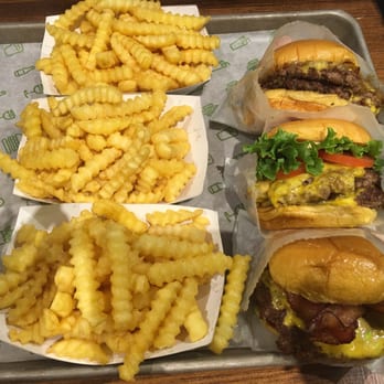Shake Shack Buckhead - 2 Double Shake Burgers, 1 Smoke Shake and 3 orders of crinkle cut fries - Burgers Near Me - Atlanta, Georgia Shake Shack Buckhead - 2 Double Shake Burgers, 1 Smoke Shake and 3 orders of crinkle cut fries - Burgers Near Me - Atlanta, Georgia