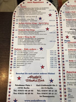 Menu photo 3 Andy's Diner & Bar Berlin, BE Menu photo 3 Andy's Diner & Bar Berlin, BE