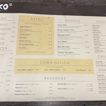 Hako - Menu (October 2025) - Sushi Bars Near Me - Irvine, California