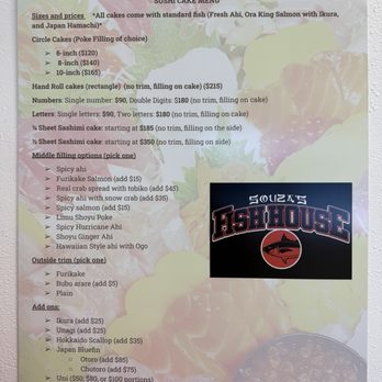 Souza's Fish House - Sushi Cake Menu - Poke Near Me - Honolulu, Hawaii Souza's Fish House - Sushi Cake Menu - Poke Near Me - Honolulu, Hawaii