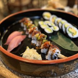 Serika Restaurant - Maguro nigiri, dragon roll, avocado roll and futomaki