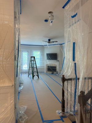 Water damage loss - Completed three floor water damage loss. Repainted walls, ceilings and replaced all flooring Water damage loss - Completed three floor water damage loss. Repainted walls, ceilings and replaced all flooring