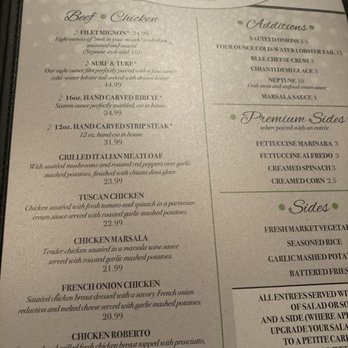 Martini - Menu - Italian Near Me - North Myrtle Beach, South Carolina