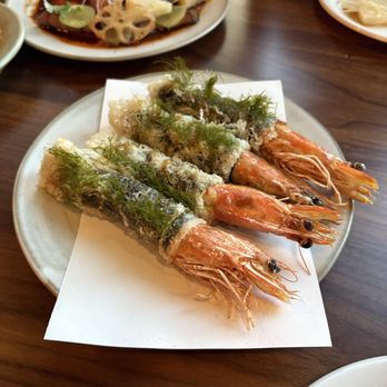 The Happy Crane - Firecracker Shrimp - Nori, Shiso, Mala Glaze - Chinese Near Me - San Francisco, California The Happy Crane - Firecracker Shrimp - Nori, Shiso, Mala Glaze - Chinese Near Me - San Francisco, California