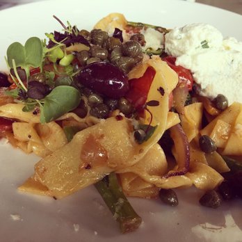 Drake Devonshire - Pappardelle with blistered cherry tomatoes, ricotta, rapini, olives, capers, roasted red pepper - Hotels Near Me - Wellington, Ontario